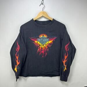Vintage Harley Davidson Flames Sleeve Sleeve Shirt Small